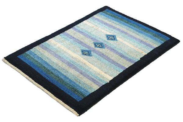 ギャッベ　ゾランヴァリギャッベ　手織り絨毯　ブルー　グラデーション　青　濃紺　藍